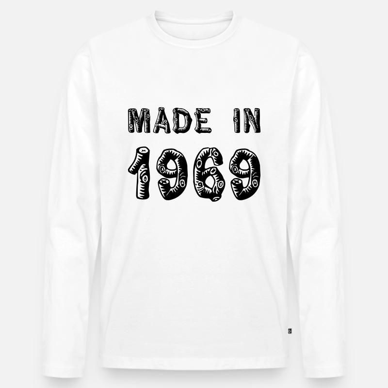 Made in 1969 - Männer Premium Bio Langarmshirt - Weiß
