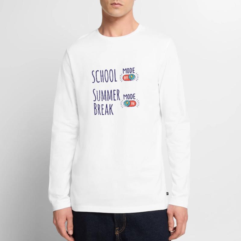 Mode école désactivé, mode vacances d’été activé T-shirt manches longues Premium bio Homme
