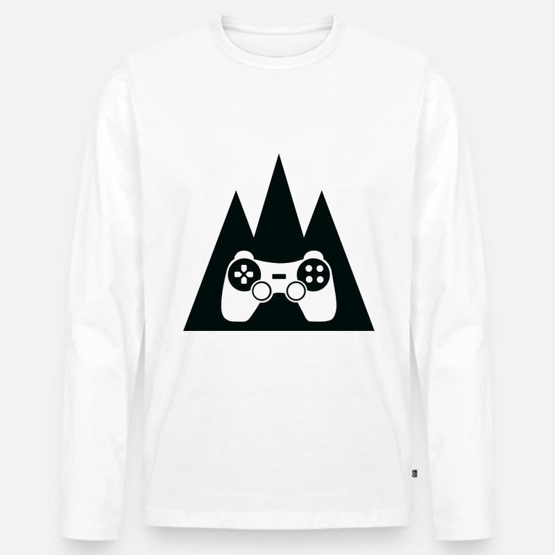 Triangle-Bergspiel - GA - Männer Premium Bio Langarmshirt - Weiß