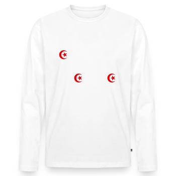 Initial Tunisia in Arabic - Men's Premium Organic Long Sleeve Shirt - white - Front - Nico (187cm)