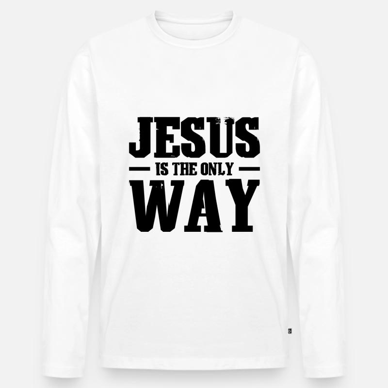 Jesus Christus Glaube - Männer Premium Bio Langarmshirt - Weiß