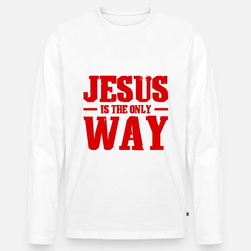 Jesus Christus Glaube - Männer Premium Bio Langarmshirt - Weiß