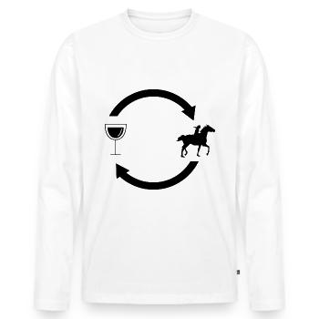 Flèches de chargement de vin et cheval 1 - - T-shirt manches longues Premium bio Homme - blanc - Devant - Nico (187cm)