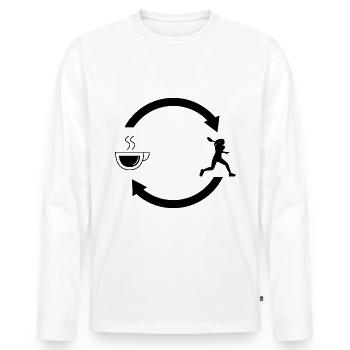 Kaffee laden Pfeile und Tennis 1 - - Männer Premium Bio Langarmshirt - Weiß - Vorne - Nico (187cm)
