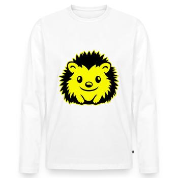 hérisson bande dessinée mignon - T-shirt manches longues Premium bio Homme - blanc - Devant - Nico (187cm)
