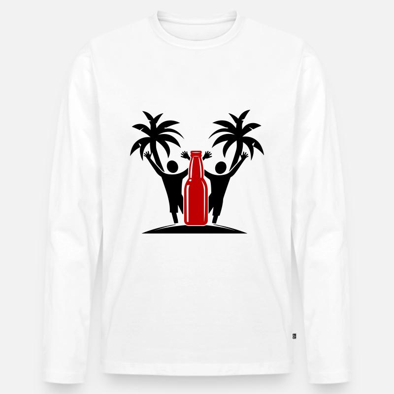 Drinking Beach Party - Männer Premium Bio Langarmshirt - Weiß