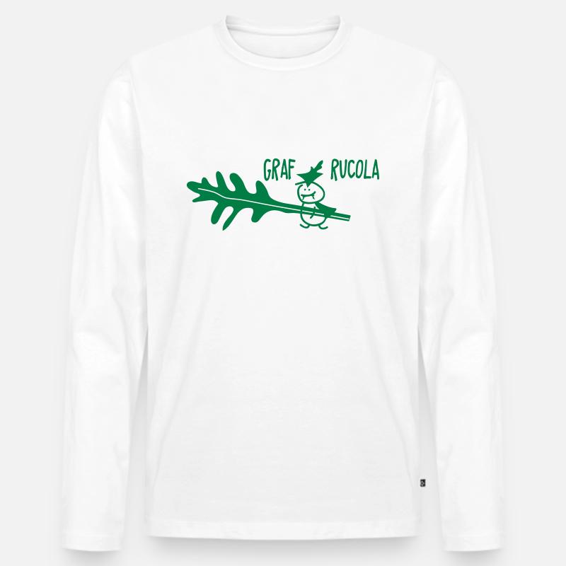 Graf Rucola - Männer Premium Bio Langarmshirt - Weiß