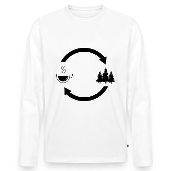 Coffee load arrows and tree - - Men's Premium Organic Long Sleeve Shirt - white - Front - Nico (187cm)