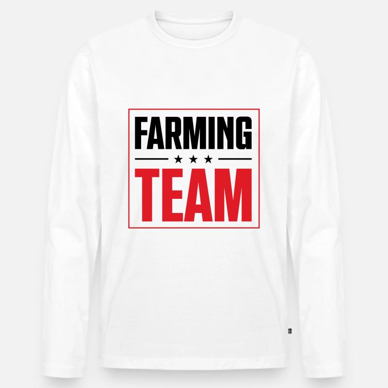 Farming Team - Männer Premium Bio Langarmshirt - Weiß