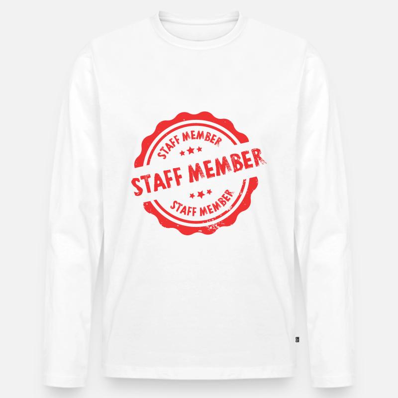 Staff Stempel - Männer Premium Bio Langarmshirt - Weiß