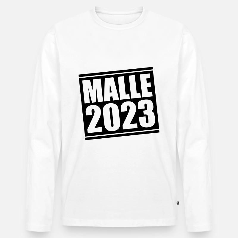 Malle 2023 - Männer Premium Bio Langarmshirt - Weiß