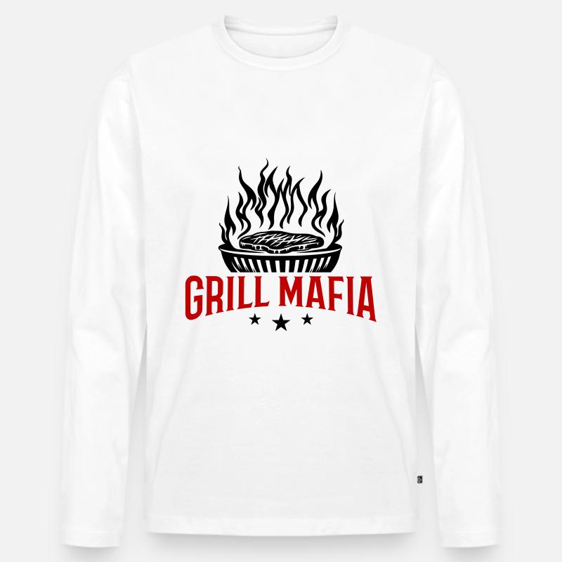 Grill Mafia Grillen - Männer Premium Bio Langarmshirt - Weiß