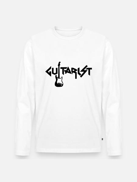 guitarist - Männer Premium Bio Langarmshirt - Weiß