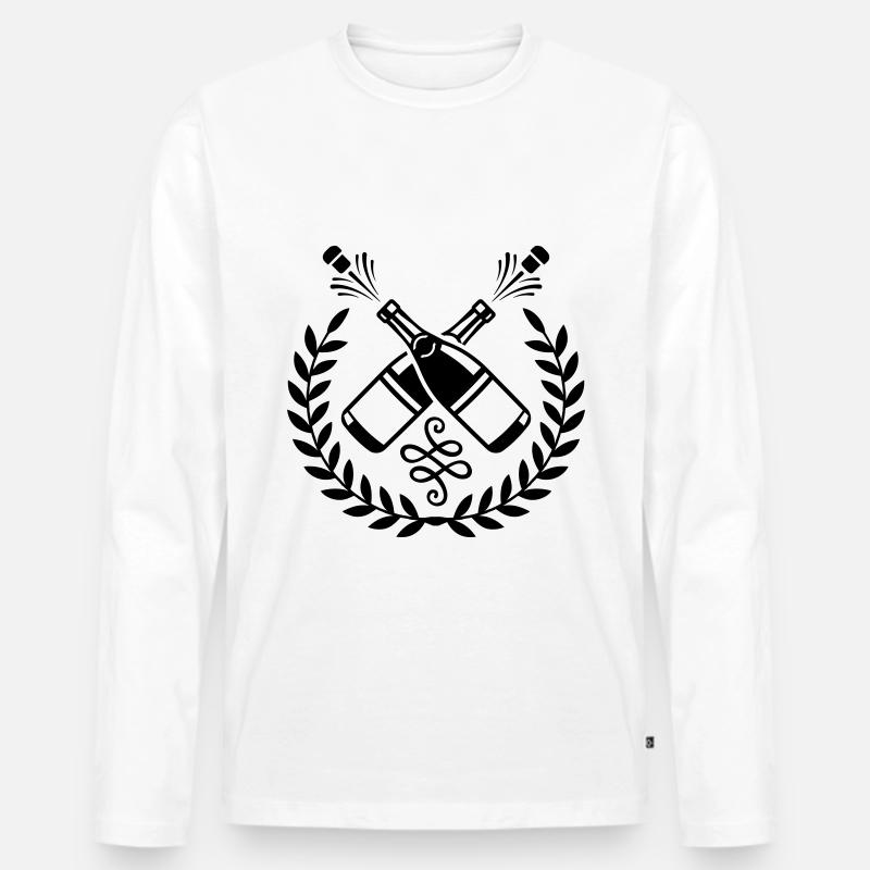 Kranz Flasche - Männer Premium Bio Langarmshirt - Weiß