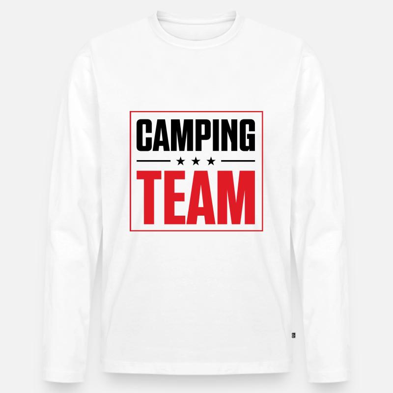 Camping Team - Männer Premium Bio Langarmshirt - Weiß