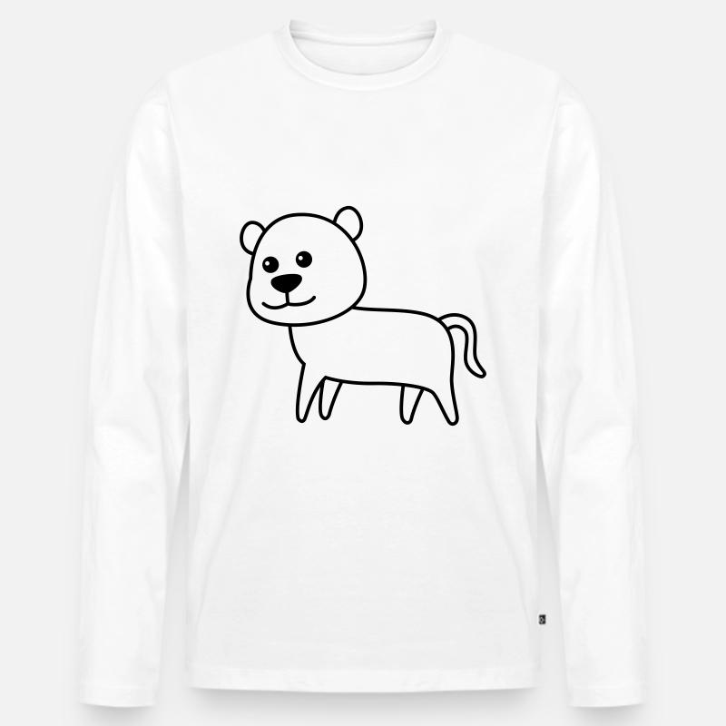 Panther Comic Tier - Männer Premium Bio Langarmshirt - Weiß