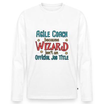 Assistant Coach Agile - T-shirt manches longues Premium bio Homme - blanc - Devant - Nico (187cm)