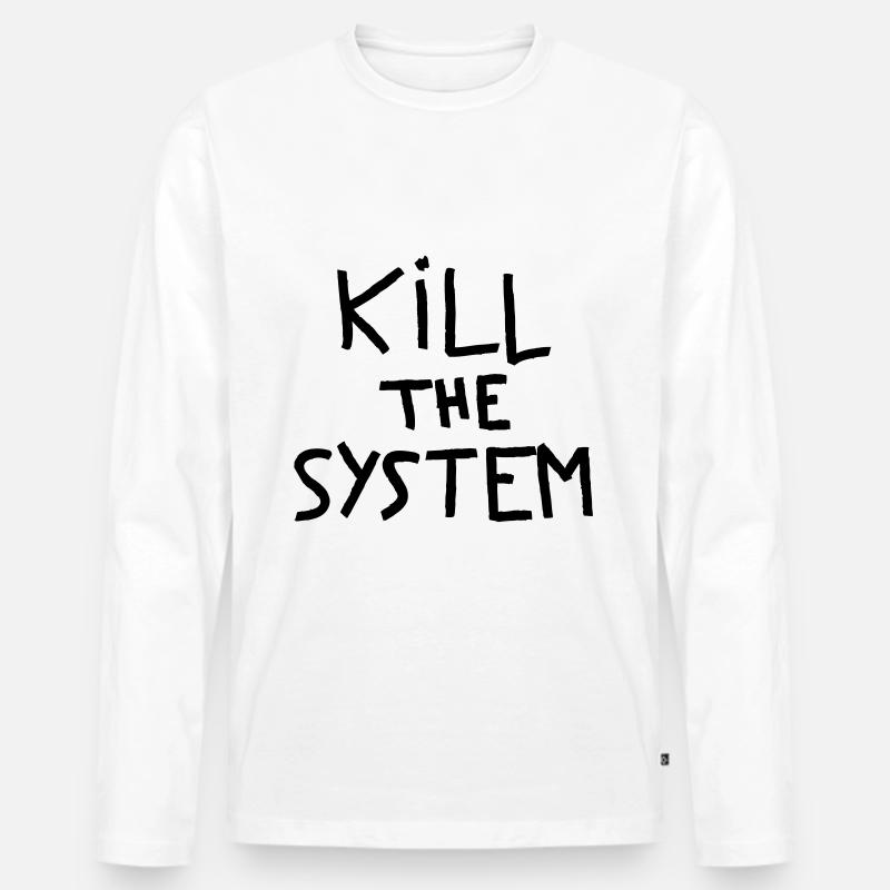 töten das System - Männer Premium Bio Langarmshirt - Weiß