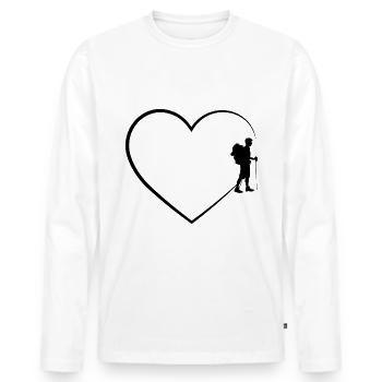 heart 2 and hiking - - Men's Premium Organic Long Sleeve Shirt - white - Front - Nico (187cm)