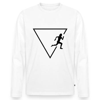 Triangle 1 et Running - - T-shirt manches longues Premium bio Homme - blanc - Devant - Nico (187cm)