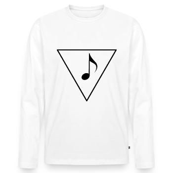 Dreieck und Musik - - Männer Premium Bio Langarmshirt - Weiß - Vorne - Nico (187cm)