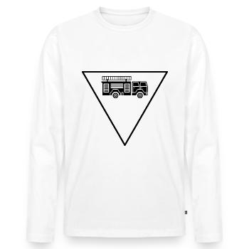 Triangle and Fire Brigader - (2) - Men's Premium Organic Long Sleeve Shirt - white - Front - Nico (187cm)