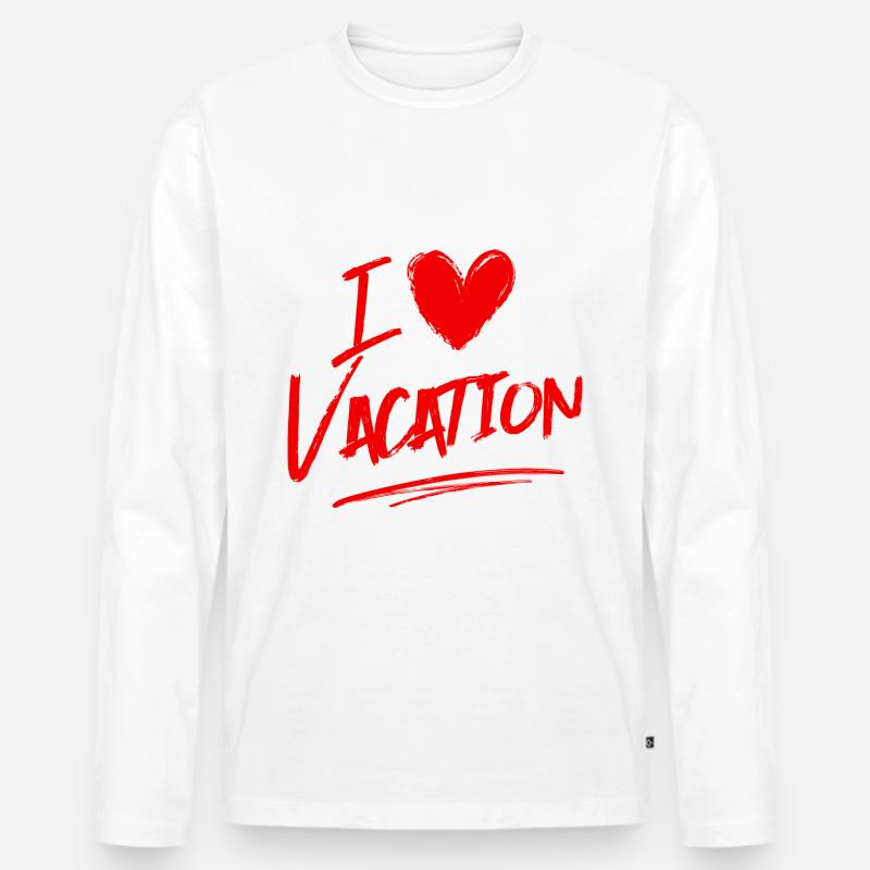 Ich liebe Urlaub - Männer Premium Bio Langarmshirt - Weiß