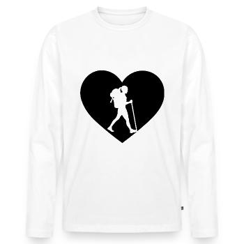 Coeur 1 et Errance - (2) - T-shirt manches longues Premium bio Homme - blanc - Devant - Nico (187cm)