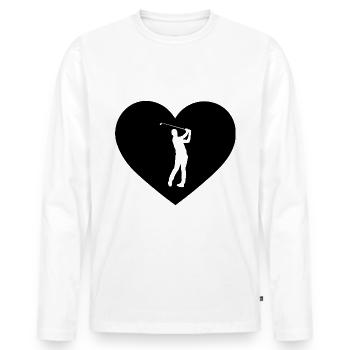 Cœur 1 et Golf - - T-shirt manches longues Premium bio Homme - blanc - Devant - Nico (187cm)