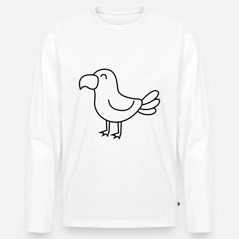 Adler Comic Tier - Männer Premium Bio Langarmshirt - Weiß