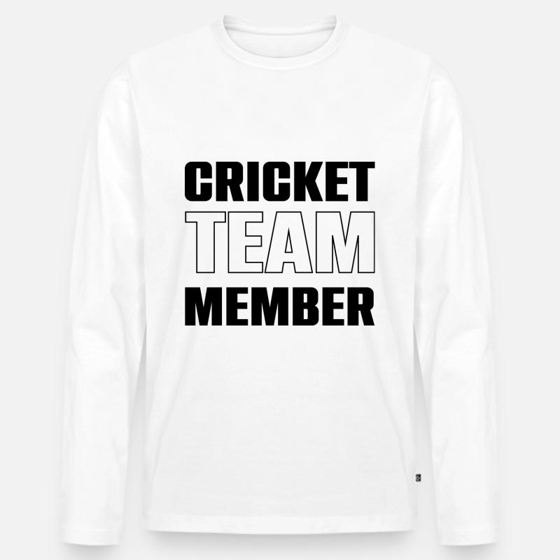 Cricket Team - Männer Premium Bio Langarmshirt - Weiß