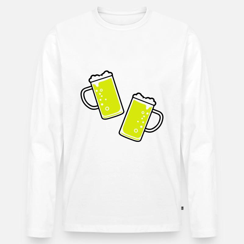 Bierglas Bierkrug Bier - Männer Premium Bio Langarmshirt - Weiß