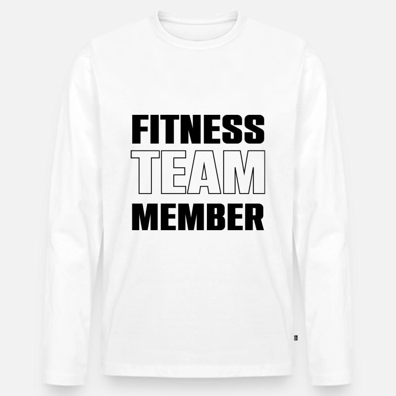 Fitness Team - Männer Premium Bio Langarmshirt - Weiß