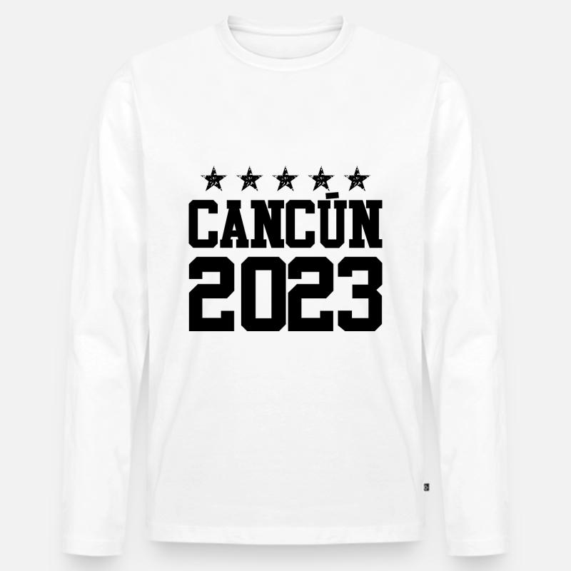 Cancun 2023 - Männer Premium Bio Langarmshirt - Weiß