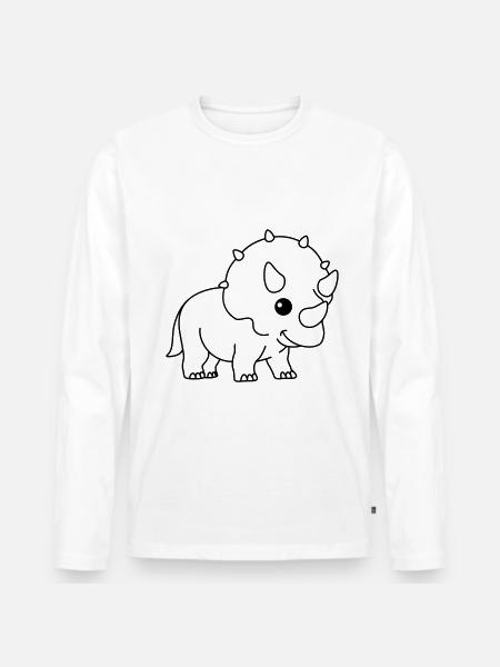 Dinosaur triceratops comic - Men's Premium Organic Long Sleeve Shirt - white