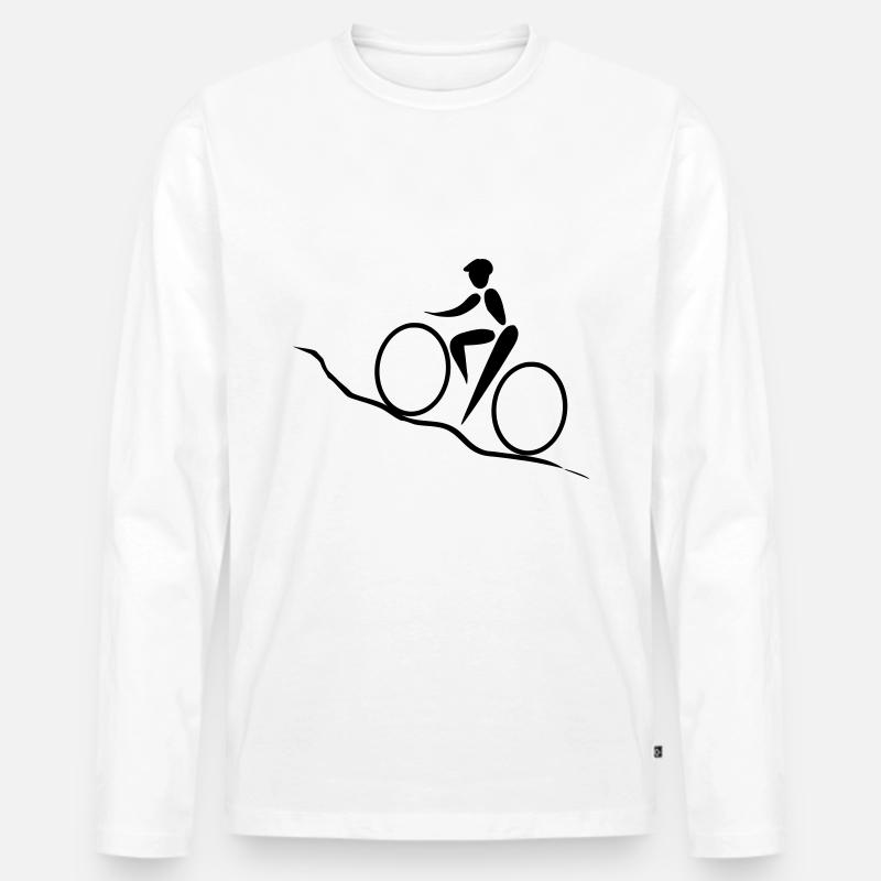Radsport Trail - Männer Premium Bio Langarmshirt - Weiß
