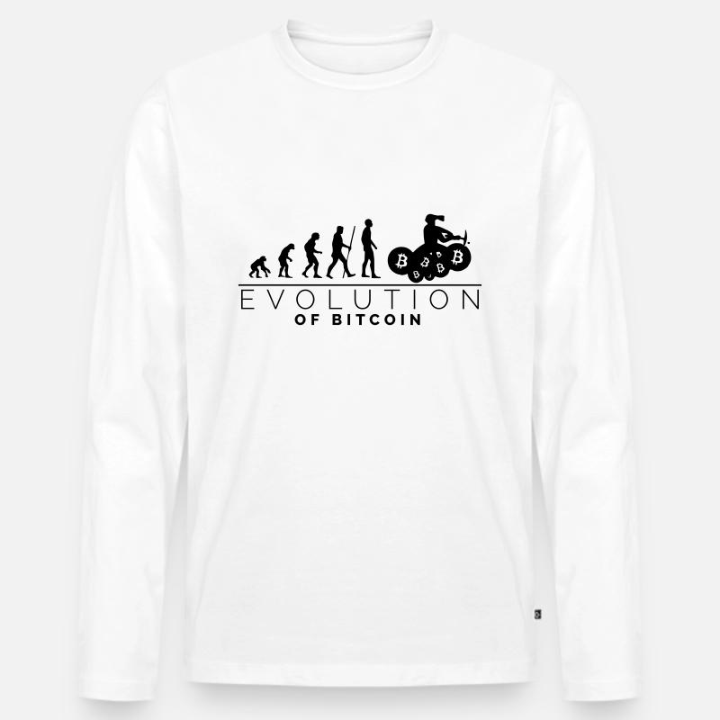 Evolution of Bitcoin - Männer Premium Bio Langarmshirt - Weiß