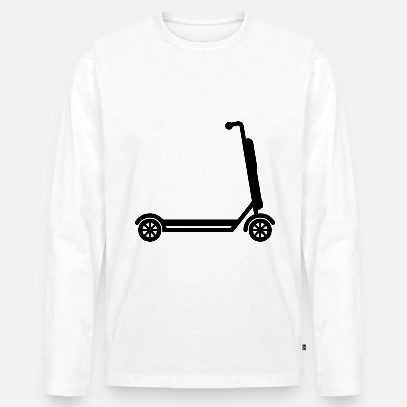E-roller Icon - Männer Premium Bio Langarmshirt - Weiß