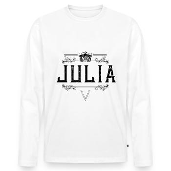 Julia Name - Men's Premium Organic Long Sleeve Shirt - white - Front - Nico (187cm)