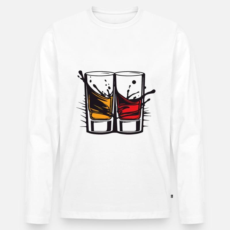Tequila Glas Party - Männer Premium Bio Langarmshirt - Weiß
