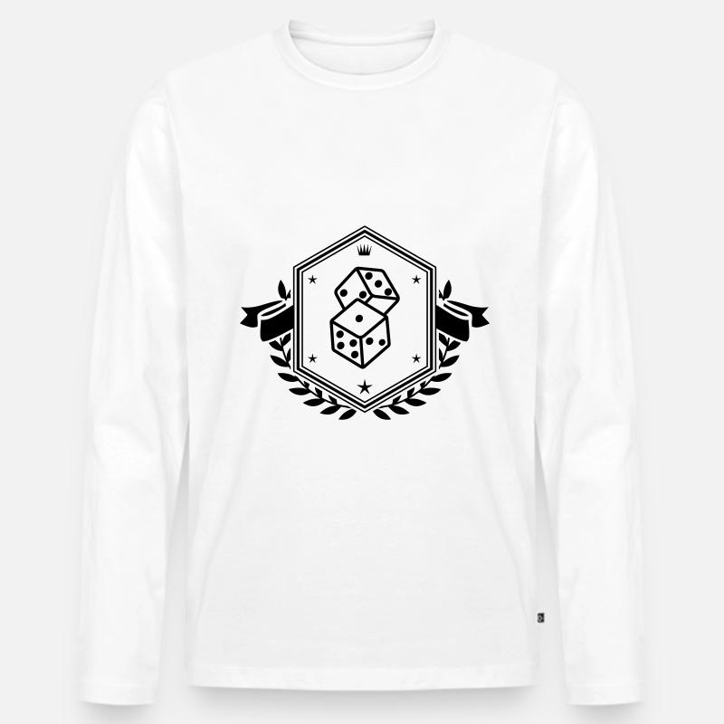 Würfel Symbol - Männer Premium Bio Langarmshirt - Weiß