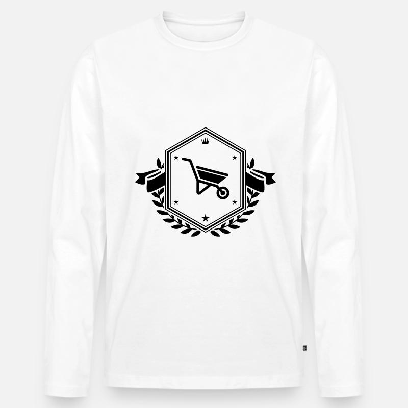 Schubkarre Symbol - Männer Premium Bio Langarmshirt - Weiß