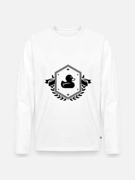 Duck shield - Men's Premium Organic Long Sleeve Shirt - white