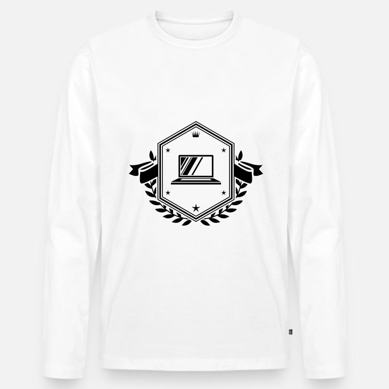 Laptop wappen - Männer Premium Bio Langarmshirt - Weiß