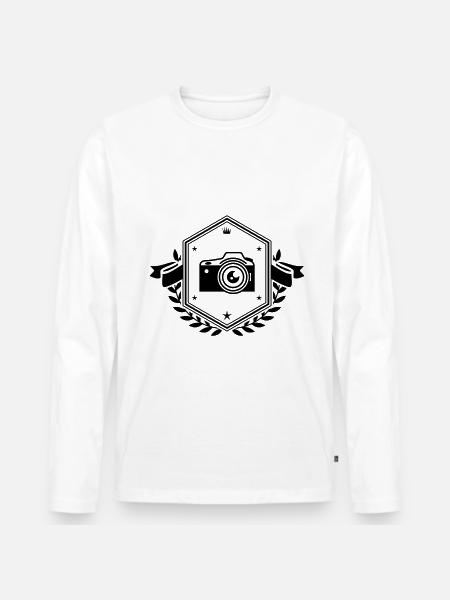 Camera coat of arms - Men's Premium Organic Long Sleeve Shirt - white