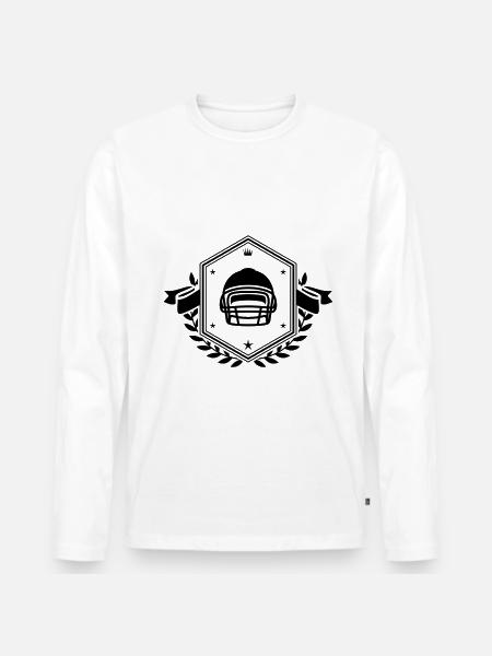 Football Helm schild - Männer Premium Bio Langarmshirt - Weiß