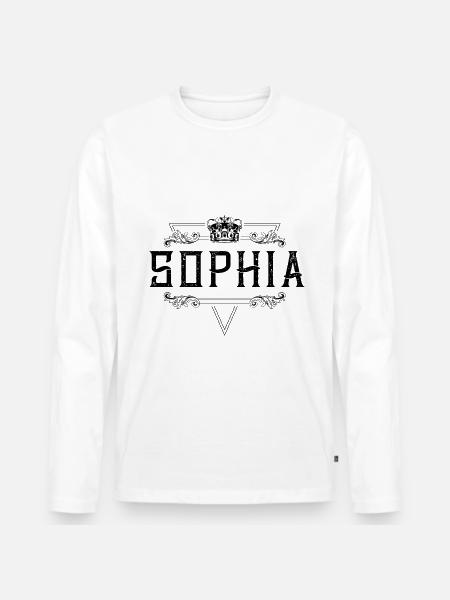 Sophia Name - Men's Premium Organic Long Sleeve Shirt - white