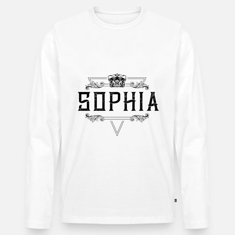 Sophia Name - Männer Premium Bio Langarmshirt - Weiß