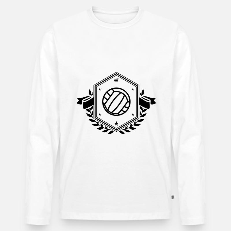 Volleyball Wappen - Männer Premium Bio Langarmshirt - Weiß