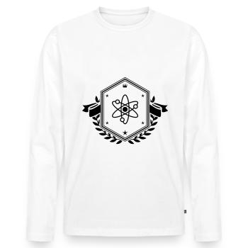 Atom Wappen - Männer Premium Bio Langarmshirt - Weiß - Vorne - Nico (187cm)